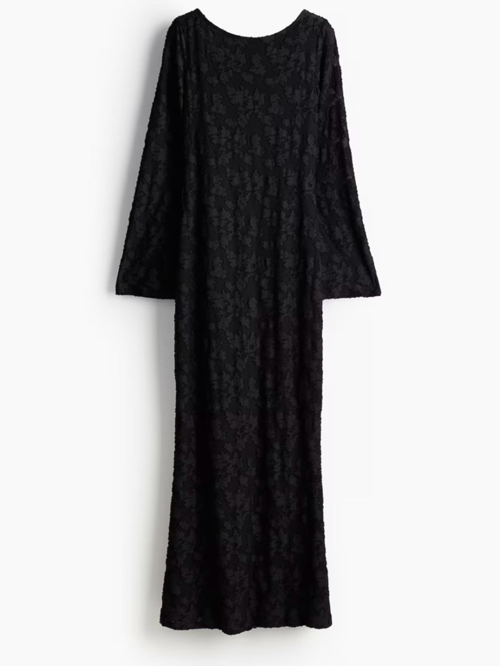 Black Long Sleeve Lace Maxi Dress - Women